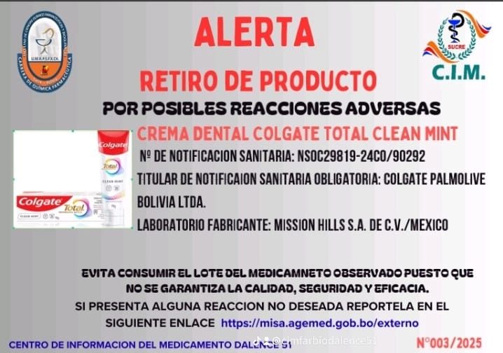 Alerta Nacional de Medicamentos y Productos Ilícitos – 25 de agosto de 2025