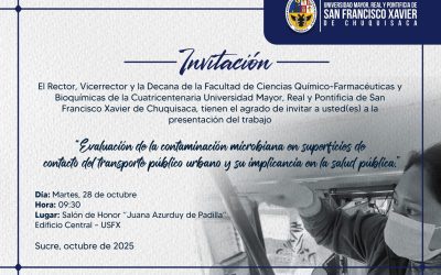 Invitación Evaluación de la contaminación microbiana en superficies de contacto del transporte público urbano y su implicancia en la salud pública