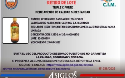 Alerta Nacional de Medicamentos y Productos Ilícitos – 1 de diciembre del 2025