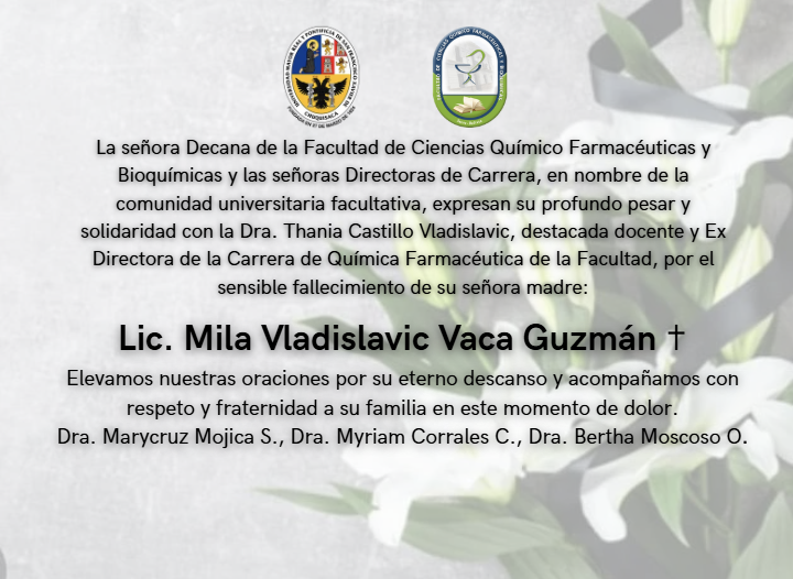 Condolencias Lic. Mila Vladislavic