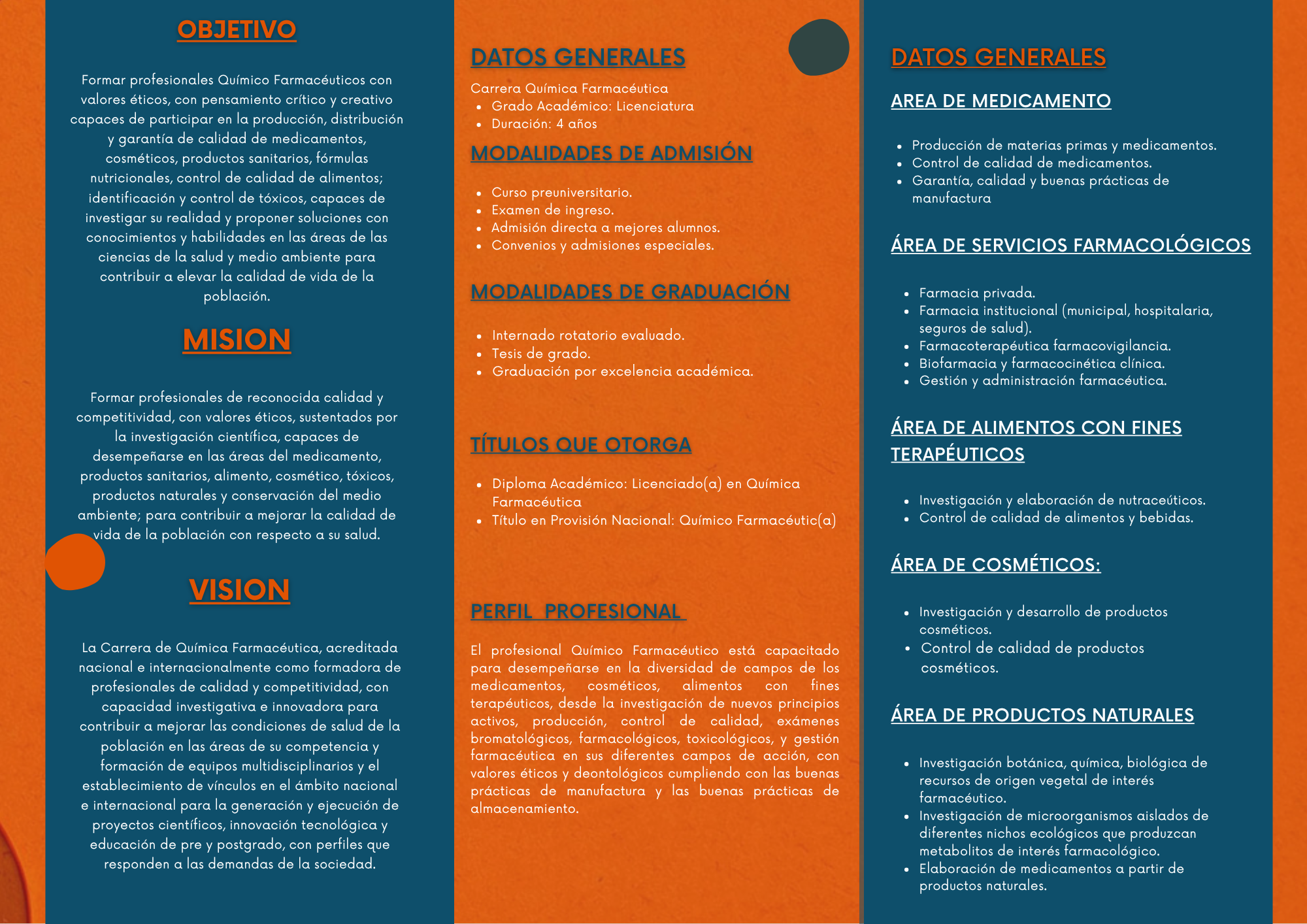 Tríptico Química Farmacéutica Lado 2