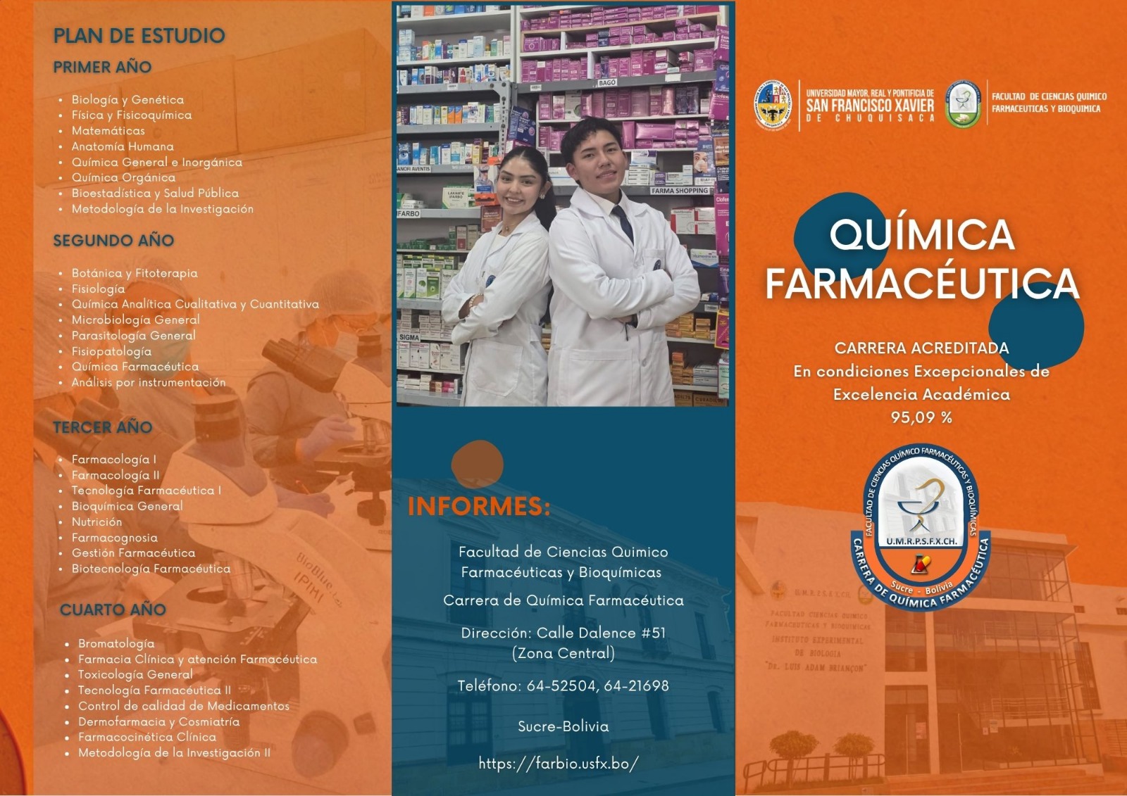 Tríptico Química Farmacéutica Lado 1