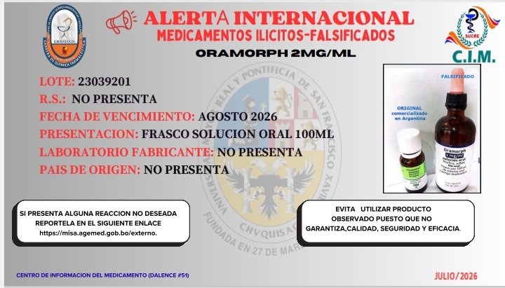 ORAMORPH 2MG/ML 22/07/2026