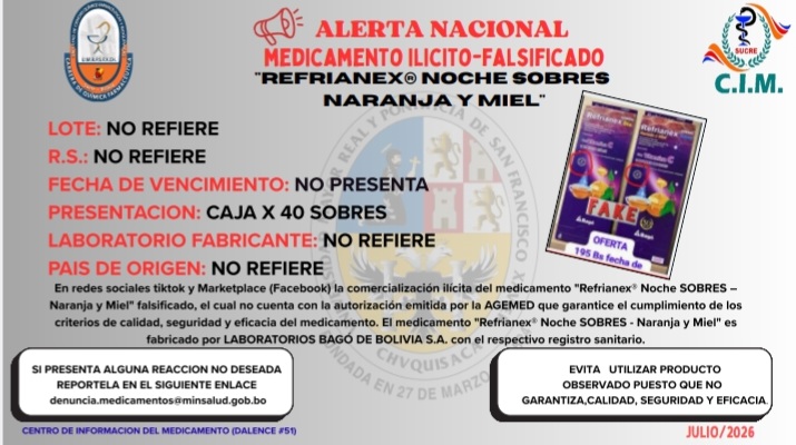 REFRIANEX NOCHE SOBRES «NARANJA Y MIEL» 22/07/2026